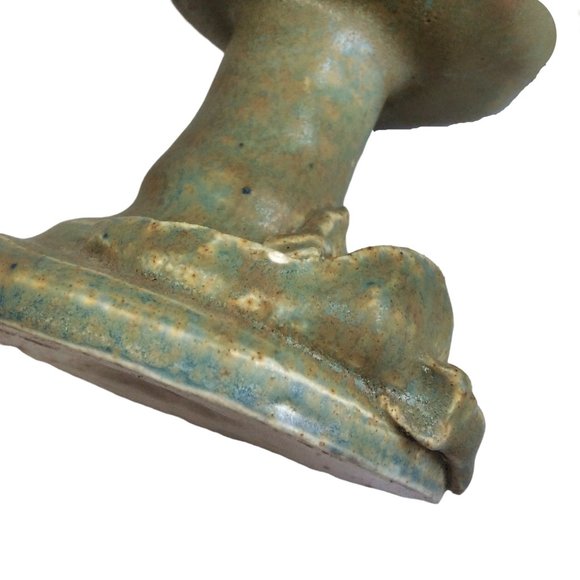 Vintage Art Pottery Signed Celadon Goblets With Lizards Amphibians Set of Two - Picture 7 of 7